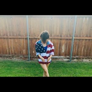 vintage American flag denim shirt